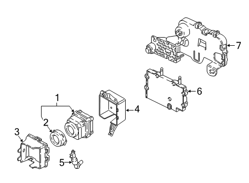 2018 BMW M760i xDrive Electrical Components Bracket, Control Unit Diagram for 66539352754