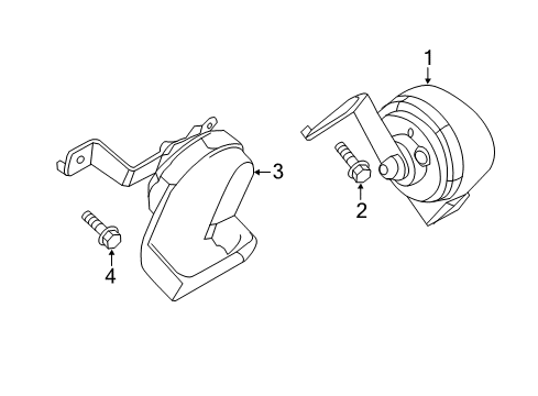 2014 Nissan Sentra Horn Horn Assy-Electric Low Diagram for 25620-4AF0A