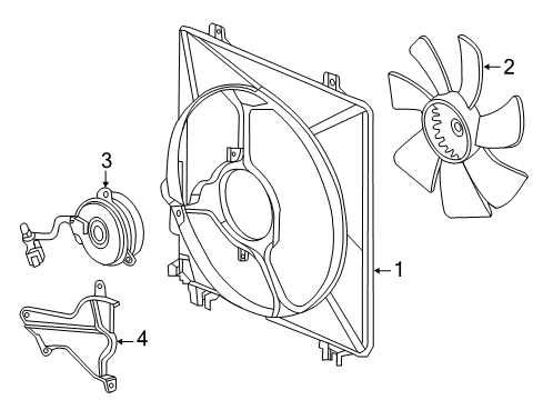 2017 Acura RDX A/C Condenser Fan Protector, Fan Motor Diagram for 38619-50C-H01