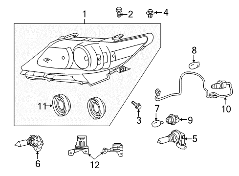 2015 Lexus ES300h Bulbs Cord, Headlamp Diagram for 81125-33B30