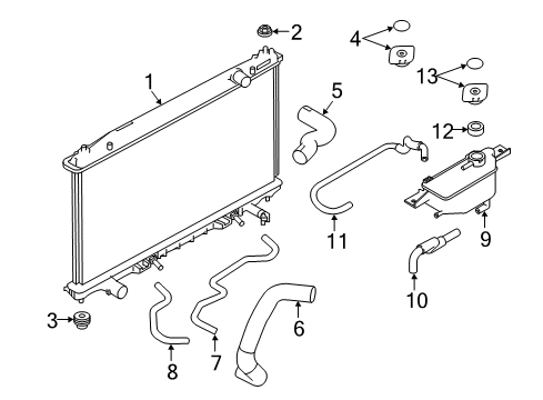 2014 Infiniti Q50 Radiator & Components Hose-Reservoir Tank Diagram for 21741-4GB0A