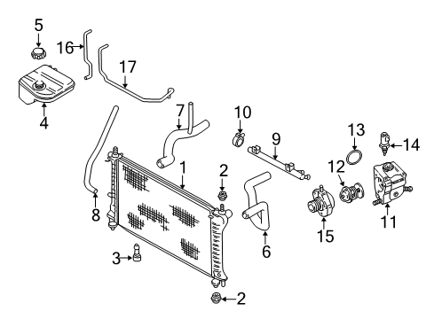 2003 Ford Focus Radiator & Components Connector Diagram for XS4Z-8592-AC