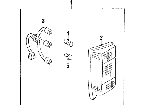 1987 Nissan Maxima Rear Combination Lamps, License Lamps Lamp Rear Combination RH Diagram for 26550-17E00