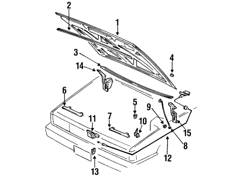 1987 Nissan Sentra Hood & Components, Exterior Trim Cable Assembly-Hood Lock Diagram for 65620-50A00