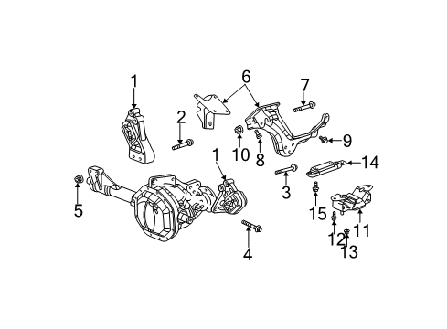 2003 Dodge Ram 1500 Engine & Trans Mounting Bracket-Transmission Mount Diagram for 52020970AC