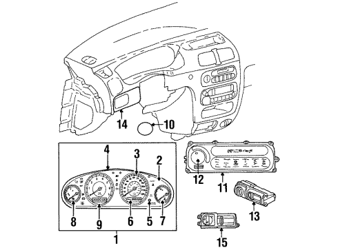 2000 Chrysler LHS Cluster & Switches Gage-ODOMETER Diagram for 4883547AA