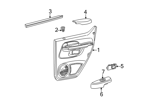 2002 Ford Explorer Sport Trac Rear Door Armrest Pad Diagram for 1L5Z3527618AAA