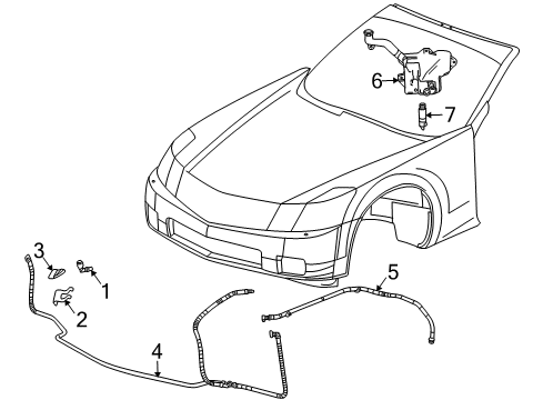 2008 Cadillac XLR Washer Components Hose Asm-Headlamp Washer Nozzle Diagram for 20788997