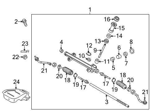 2013 Kia Optima Steering Gear & Linkage End Assembly-Tie Rod, LH Diagram for 568203V490