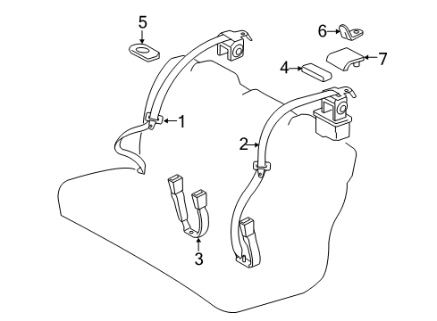 2015 Toyota Camry Seat Belt Latch Diagram for 73470-06121-A1