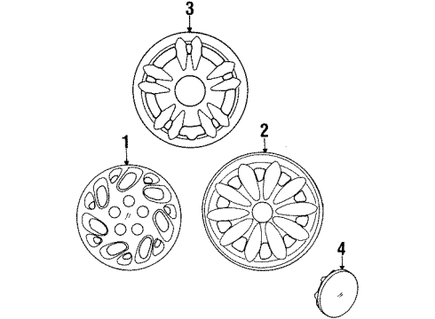 1996 Dodge Avenger Wheel Covers & Trim Cap Diagram for MR712124