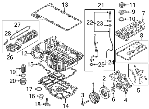 2022 BMW X5 Engine Parts Oil Filler Neck Diagram for 11127852476