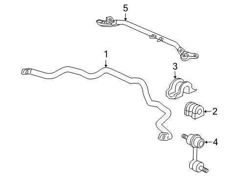 2014 Honda Crosstour Stabilizer Bar & Components - Front Bar, FR. Tower Diagram for 74180-TP6-A00
