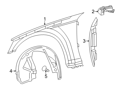 2014 Dodge Charger Fender & Components Shield-Splash Diagram for 68083029AH