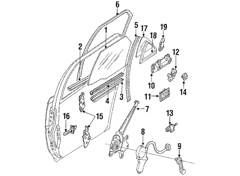 1991 Toyota Corolla Door & Components Motor Diagram for 85710-28080