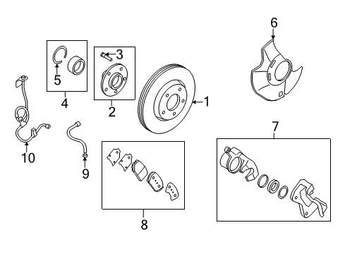 2008 Hyundai Sonata Brake Components Rear Disc Brake Pad Kit Diagram for 58302-2HA01