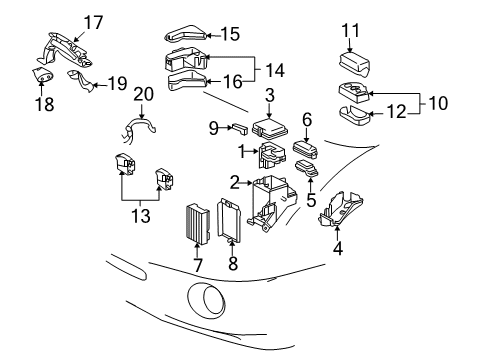 2006 Toyota Highlander Powertrain Control Fuse Box Diagram for 82602-48080