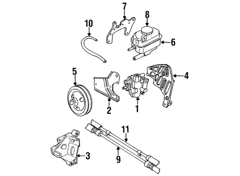 1996 Chrysler Cirrus P/S Pump & Hoses, Steering Gear & Linkage Line-Power Steering Pressure Diagram for 4764349AB