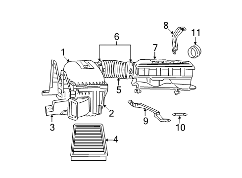 2006 Dodge Ram 1500 Air Intake Ambient Air Duct Diagram for 5142663AA