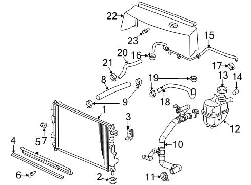 2007 Saturn Vue Radiator & Components Radiator Outlet Hose (Lower) Diagram for 15914231