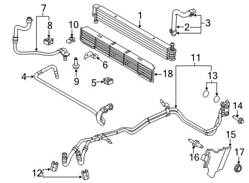 2013 Ford F-150 Trans Oil Cooler Lower Return Tube Diagram for BL3Z-7B028-C