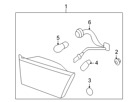 2006 Hyundai Sonata Bulbs Pad-Rear Combination Inside Lamp Sealing Diagram for 92461-3K000