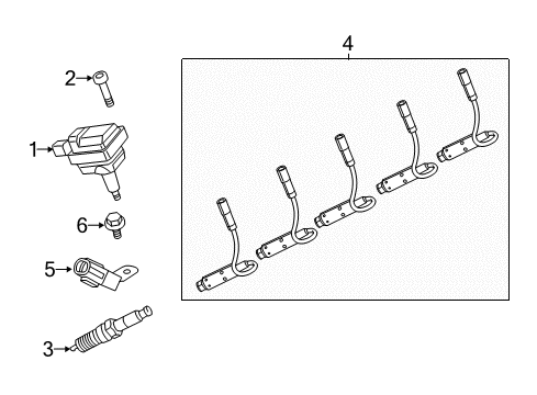 2015 Dodge Viper Ignition System Electrical Ignition Coil Diagram for 5037127AB