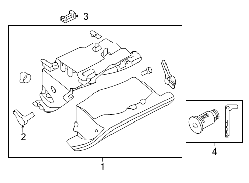 2019 Infiniti QX30 Glove Box Socket & Bulb Assy Diagram for 24860-5DF0A