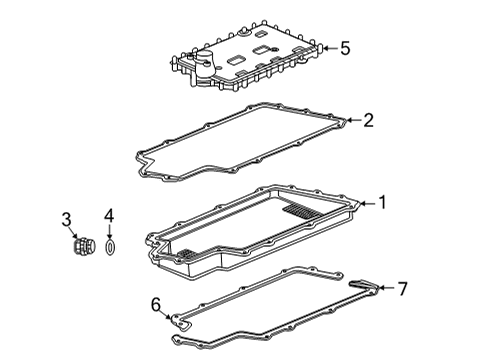 2022 Chevrolet Corvette Transaxle Parts Pan Gasket Diagram for 24045739