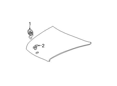 2004 Buick Park Avenue Exterior Trim - Hood Retainer Asm-Hood Ornament Diagram for 25642494