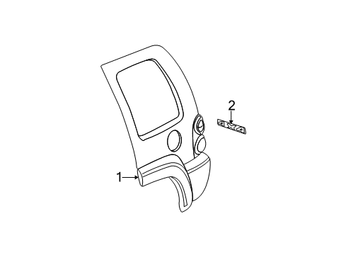 2003 Jeep Liberty Exterior Trim - Quarter Panel Pin-Push Diagram for 55156655AA