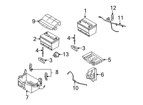 2014 Ford E-350 Super Duty Battery Battery Tray Brace Diagram for 3C2Z-10769-AA