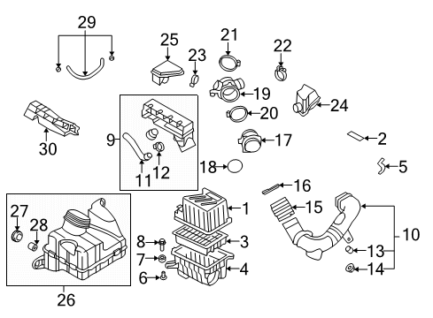 2009 Hyundai Santa Fe Powertrain Control Clamp-Hose Diagram for 1471150006B