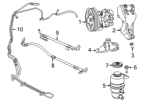 2013 Chrysler 200 P/S Pump & Hoses, Steering Gear & Linkage Hose-Power Steering Pressure Diagram for 68081023AF