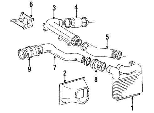 1994 Toyota MR2 Intercooler Connector, Intake Air Diagram for 17862-88381
