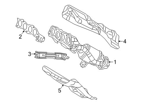 2019 Lexus UX250h Exhaust Manifold Exhaust Manifold Diagram for 17141-24180