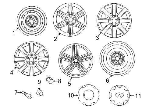 2004 Infiniti Q45 Wheels, Covers & Trim Ornament-Disc Wheel Diagram for 40315-AR015