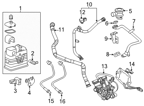 2010 Saab 9-5 Powertrain Control Air Injection Reactor Pipe Diagram for 55564634