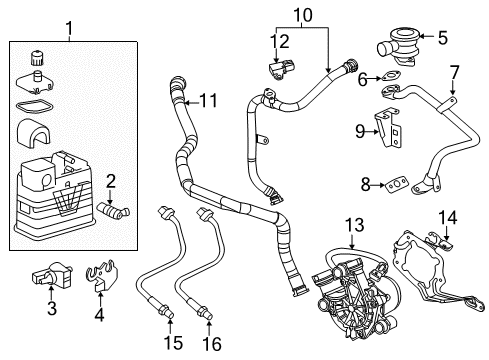 2010 Saab 9-5 Powertrain Control Air Injection Reactor Pump Diagram for 55560133