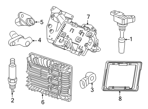 2021 Chevrolet Camaro Ignition System Mount Bracket Diagram for 84151754