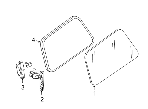 2007 Nissan Armada Quarter Window WEATHERSTRIP Quarter Wd R Diagram for 83352-7S00B