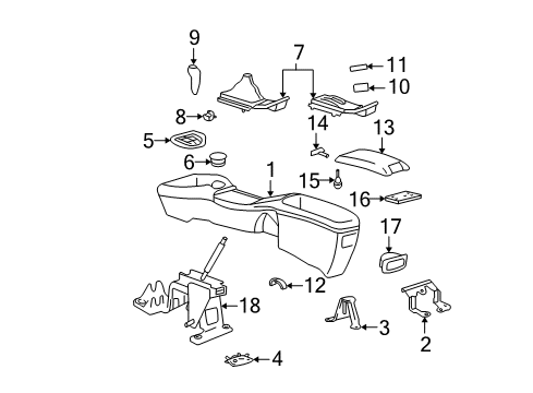 1995 Chevrolet Cavalier Front Door Liner-Front Floor Console Cup Holder Diagram for 22637802