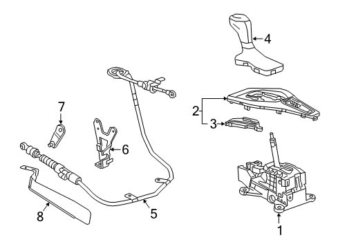 2018 Chevrolet Camaro Gear Shift Control - AT Automatic Transmission Range Selector Lever Cable Assembly Diagram for 84317104