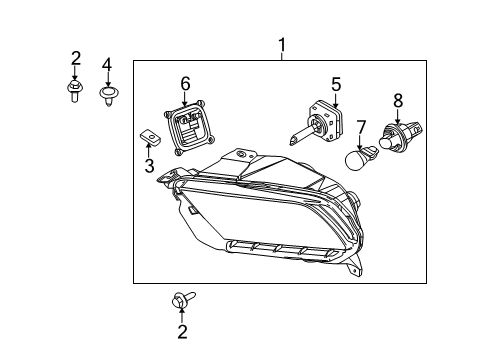 2010 Ford Mustang Headlamps Composite Assembly Diagram for AR3Z-13008-D