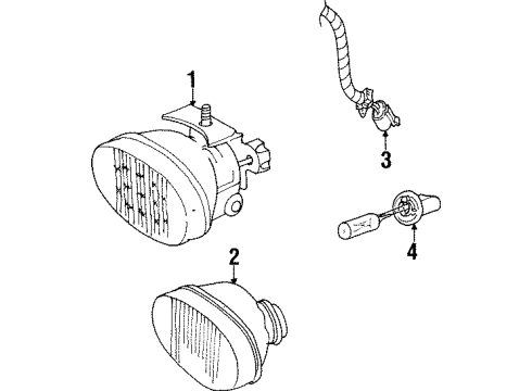 1997 Saturn SC2 Fog Lamps Head Lamp, Front Fog Diagram for 21110765