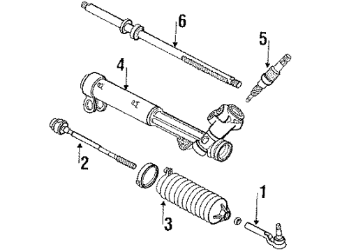 1996 Pontiac Grand Prix P/S Pump & Hoses, Steering Gear & Linkage Gear Assembly Diagram for 26047207