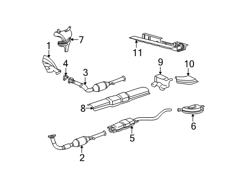 2000 Saturn LS1 Exhaust Manifold Exhaust Manifold Pipe Assembly Diagram for 22714054