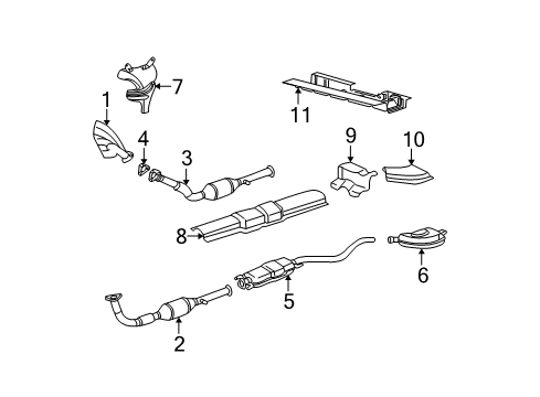 2002 Saturn LW200 Exhaust Manifold Shield, Exhaust Manifold Upper Heat Diagram for 24463804