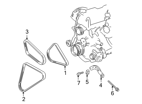 1998 Toyota 4Runner Belts & Pulleys Alternator Belt Diagram for 90916-02336