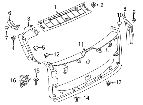 2022 BMW X3 Interior Trim - Lift Gate Expanding Nut Diagram for 07146974274